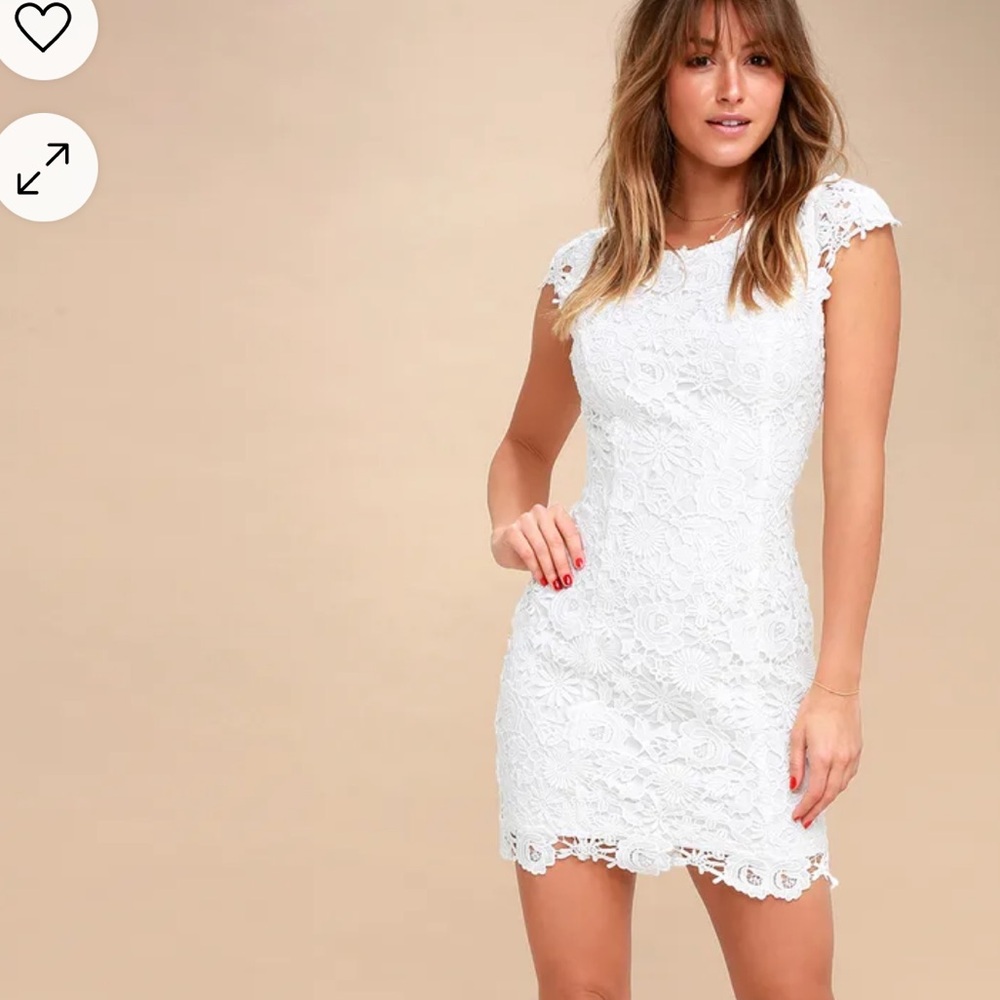 Lulus Romance Language White Backless Lace Dress
